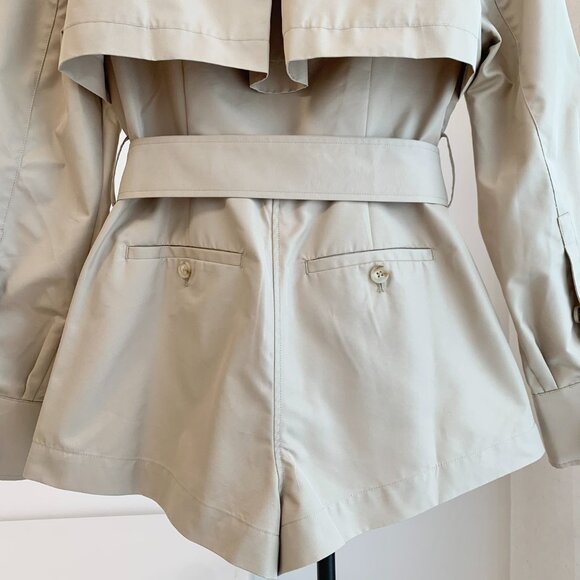 Helsa Oversized Women's Twill Cropped Trench Coat - Picture 10 of 12